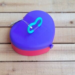 Vintage 80s-90s Heart Make-Up Box/Jewelry Storage With Removable Tray & Mirror